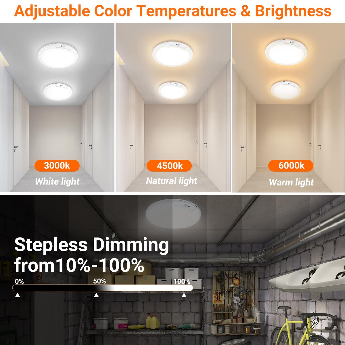 Rechargeable motion-sensing ceiling lamp with remote control function - Magnetic-suction wireless ceiling lamp, battery-powered, suitable for dressing rooms, shower rooms, staircases, terraces, corridors, etc.