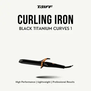 Taiff Black Titanium Curves Curling Iron 1"