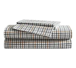Eddie Bauer Griffin Plaid Beige Cotton PercaleTwin Sheet Set