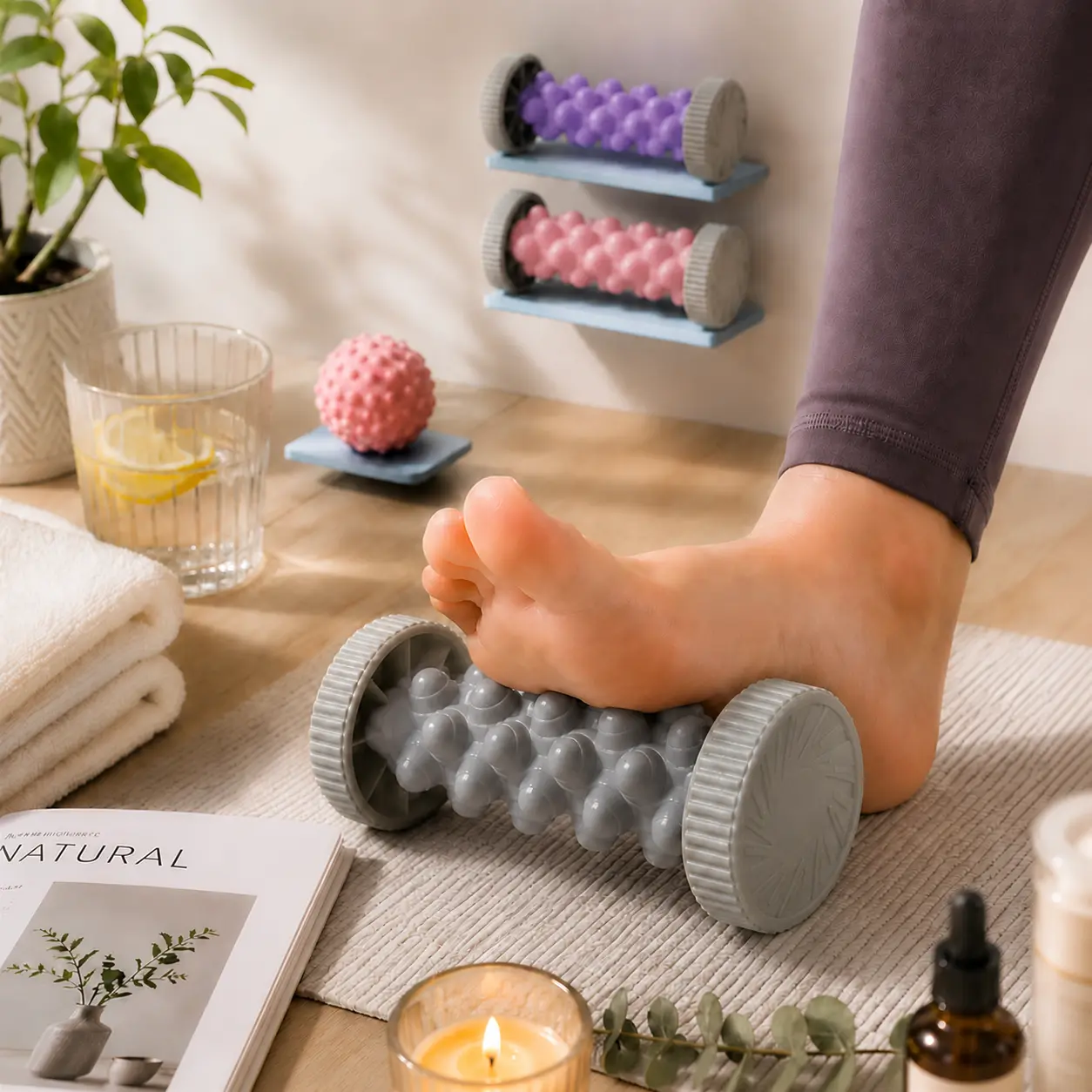 Unisex Manual Foot Roller - Fascia Release Tool for Plantar, Heel & Arch Pain Relief, Sports & Outdoor Fitness Balance Training Recovery Equipment for Daily Body Care, Fascia Release Tools