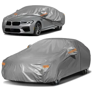 Full Car Cover with Door Zipper for Easy Access – Waterproof UV Protection, Scratch Resistant, Reflective Strips for Outdoor Parking & Garage,Car Accessories