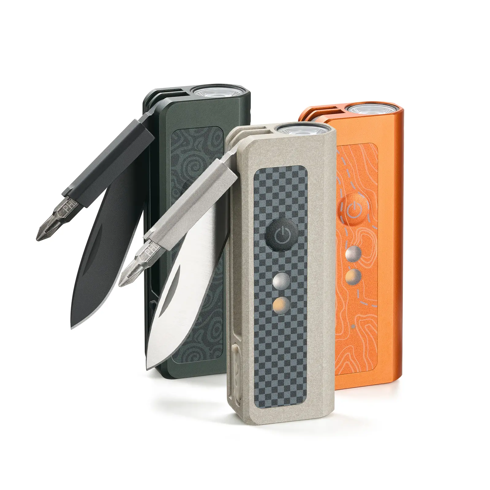 OKNIFE MK Multitool with 9cr18mov Blade, Rechargeable LED Flashlight, Magnetic Quick-Swap Screwdriver Bits, Sturdy Pocket Clip, Portable EDC Hand Tool for Home Repair, Camping, Unique Practical Gifts for Men, Blade Material: 9Cr18mov ,survival