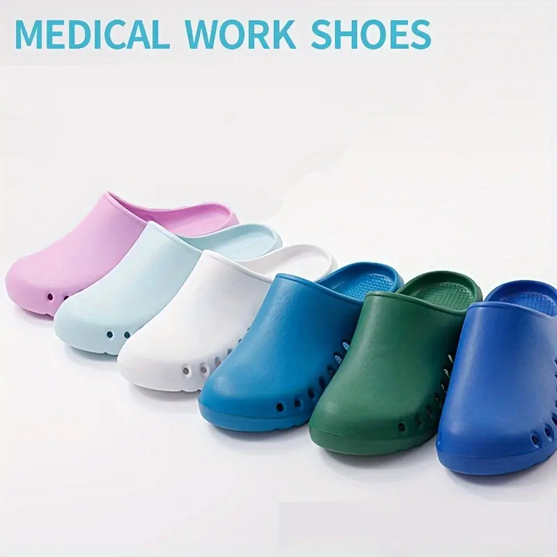 Shoes - Non-Slip Sole Surgical Shoes, Lightweight and Easy to Clean EVA Material - Closed Toe, Arch Design - Suitable for Hospitals, Clinics, Laboratories - Available Colors: Green, White, Black, Teal, Red, Purple - Suitable for Doctors, Nurses, Surgeons
