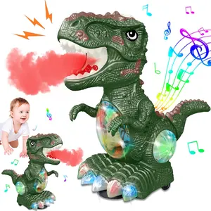 Electronic Interactive Dinosaur Toy for Kids with Roaring Sound & LED Lights, Moving Dino Baby Toy with Mist Spray Function, Christmas & Birthday Gift