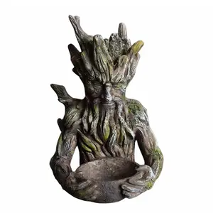 Tree Face Bird Feeder, Resin Man Sculpture, Outdoor Garden Decor, Wall-Mounted Bird Feeder, Unique Nature Theme, Gift for Bird Lovers