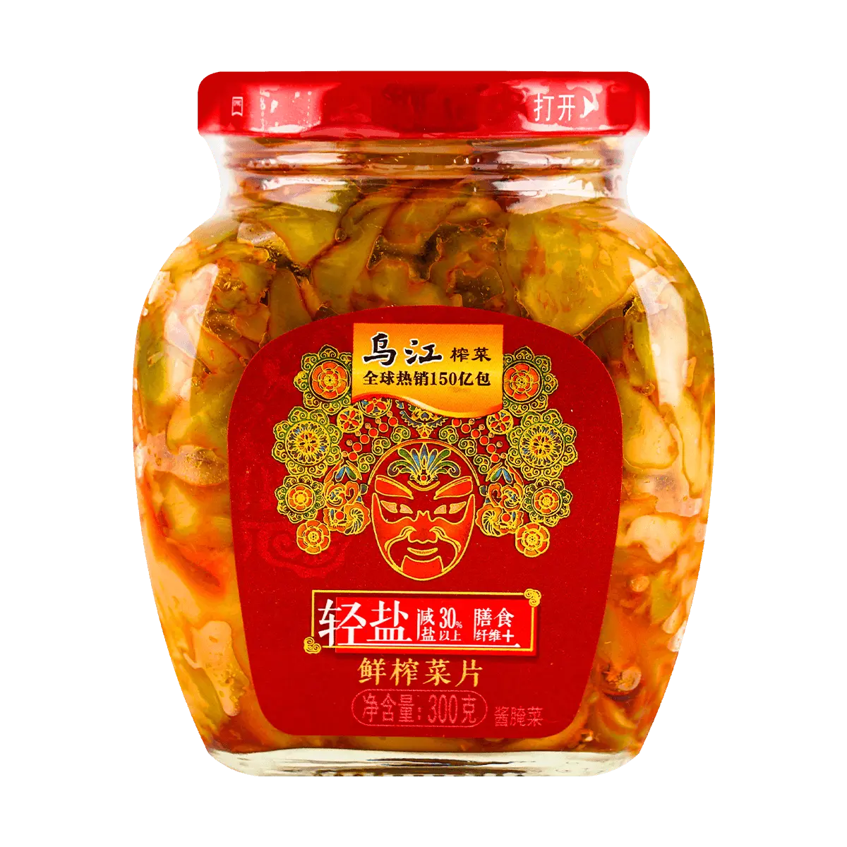 WUJIANG Light Salt Freshly Squeezed Vegetable Slices - Spicy & Sour Flavor, 300g | Healthy Snack, Authentic Chinese Taste