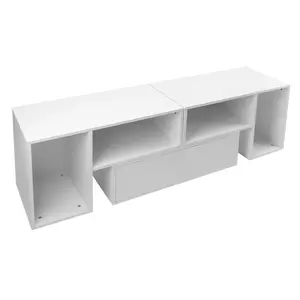 Board TV Cabinet Stand Panel Set with LED Light Drawer Living Room Home Furniture