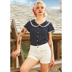 ModCloth Old School Cool Roll Cuffed Shorts with 5 Pockets - Marshmallow Bliss (2-26W) Ivory White Denim Rolled Cuff