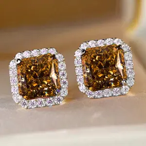 Light Luxury Elegant Square Amethyst Cubic Zirconia Earrings | Hook/Clip/Hoop Styles in Multiple Colors - Women's Daily Jewelry for Outfit Matching, Perfect Gift for Valentine's Day, Christmas, Mother's Day, Father's Day