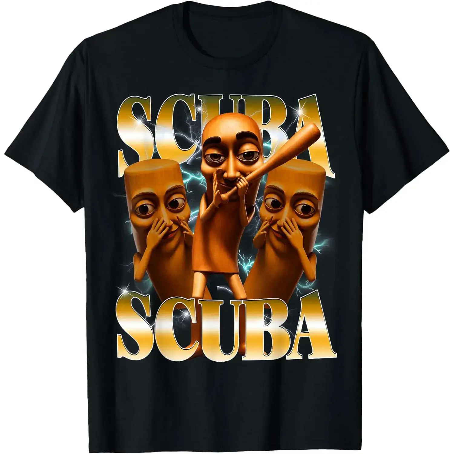Scuba Tung Tung Sahur Stupid Dance Y2K Brainrot Meme T-Shirt