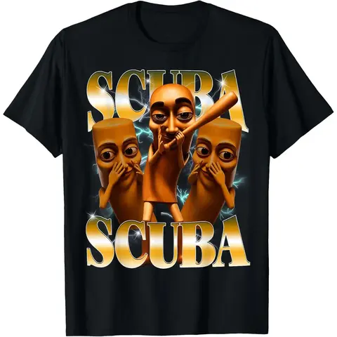 Scuba Tung Tung Sahur Stupid Dance Y2K Brainrot Meme T-Shirt