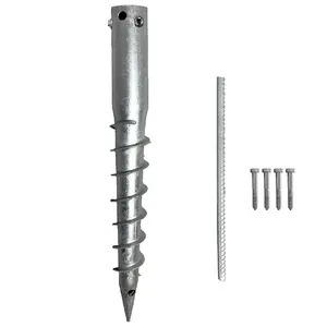 Ashman No Dig Ground Screw Anchor Spike 21 in. Galvanized Steel Post Anchor (1-Pack)