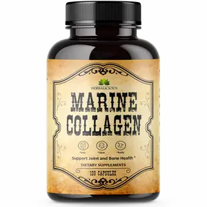 Marine Collagen Capsules -  Hydrolyzed Fish Collagen Supplements for Radiant Skin, Hair, Nails, Joints, & Bones - 120 Capsules Healthcare Fitness