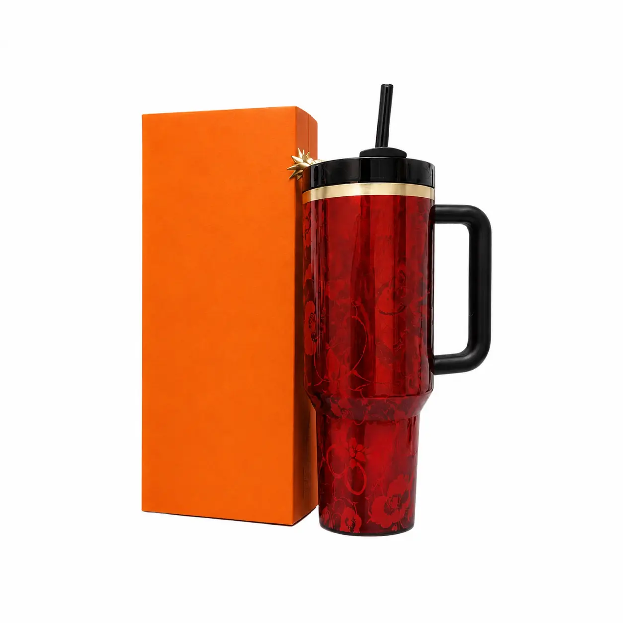 Quencher Tumbler, Limited Edition Floral Travel Mug, 40oz Insulated Cup