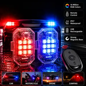 2/4Pcs Remote Control RGB LED Wheel Lights, Universal USB Rechargeable Tire Valve Stem Strobe Lamp for All Vehicles Amber Glass Watermelon high brightness