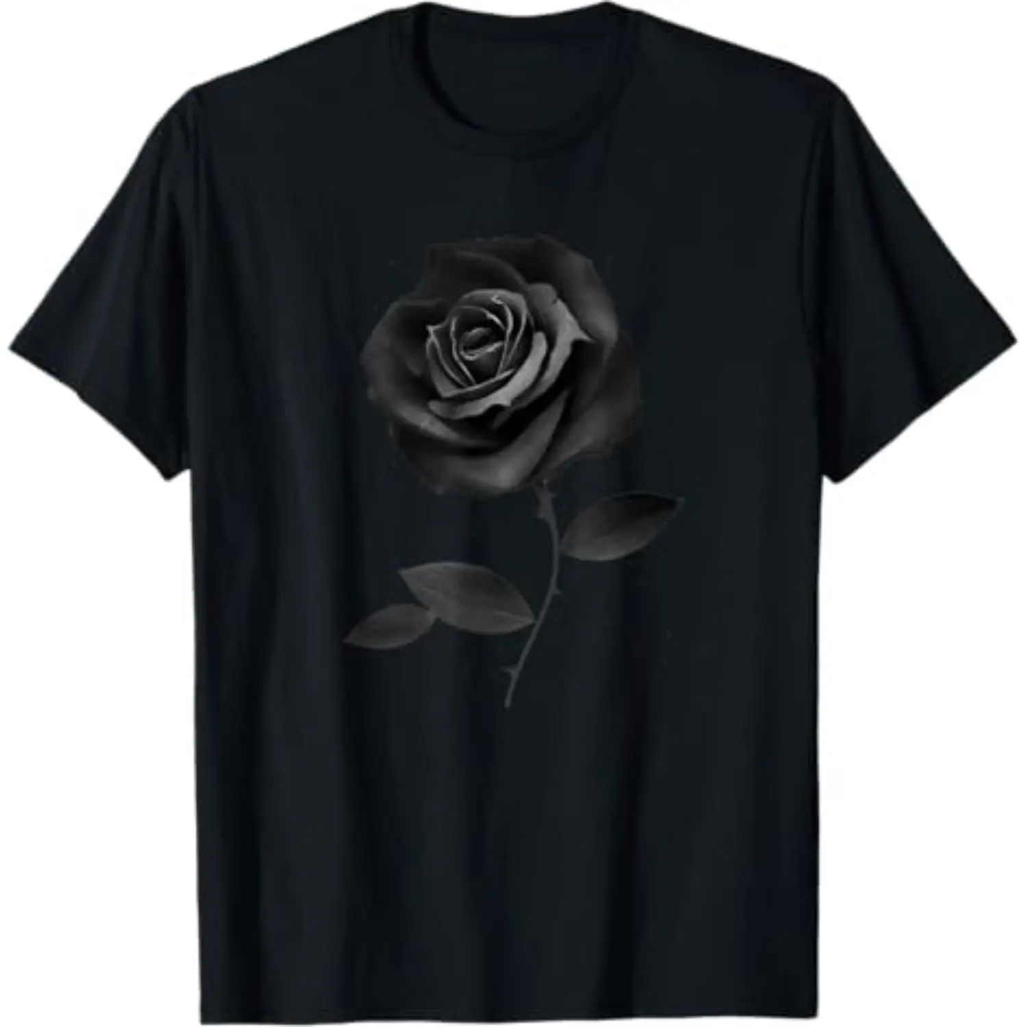 100% Cotton Beautiful Black Rose Flower T-Shirt T-Shirt