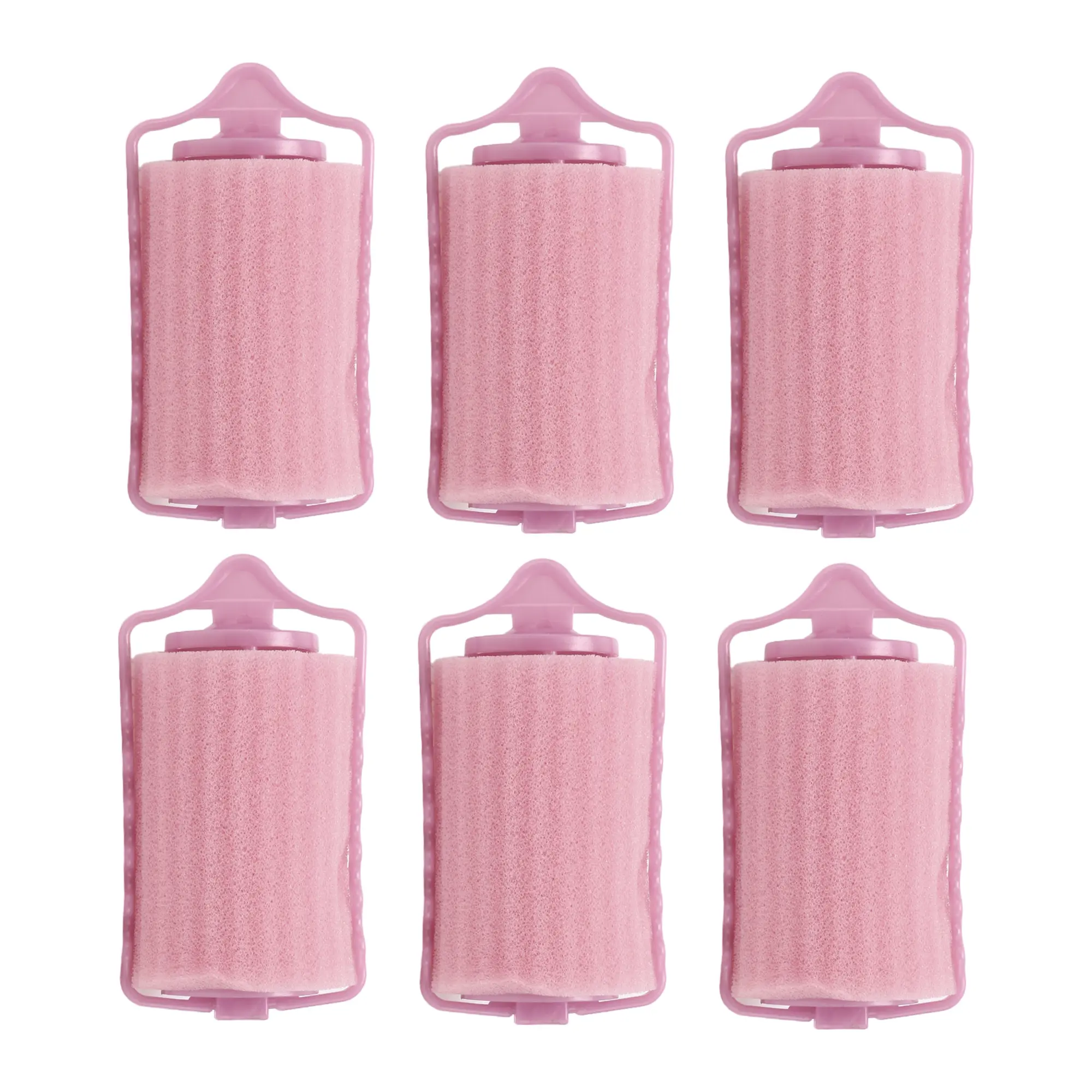 VOCOSTE Durable Convenient Sponge Foam Hair Roller for Women 3.27"x1.73" Pink 6 Pcs
