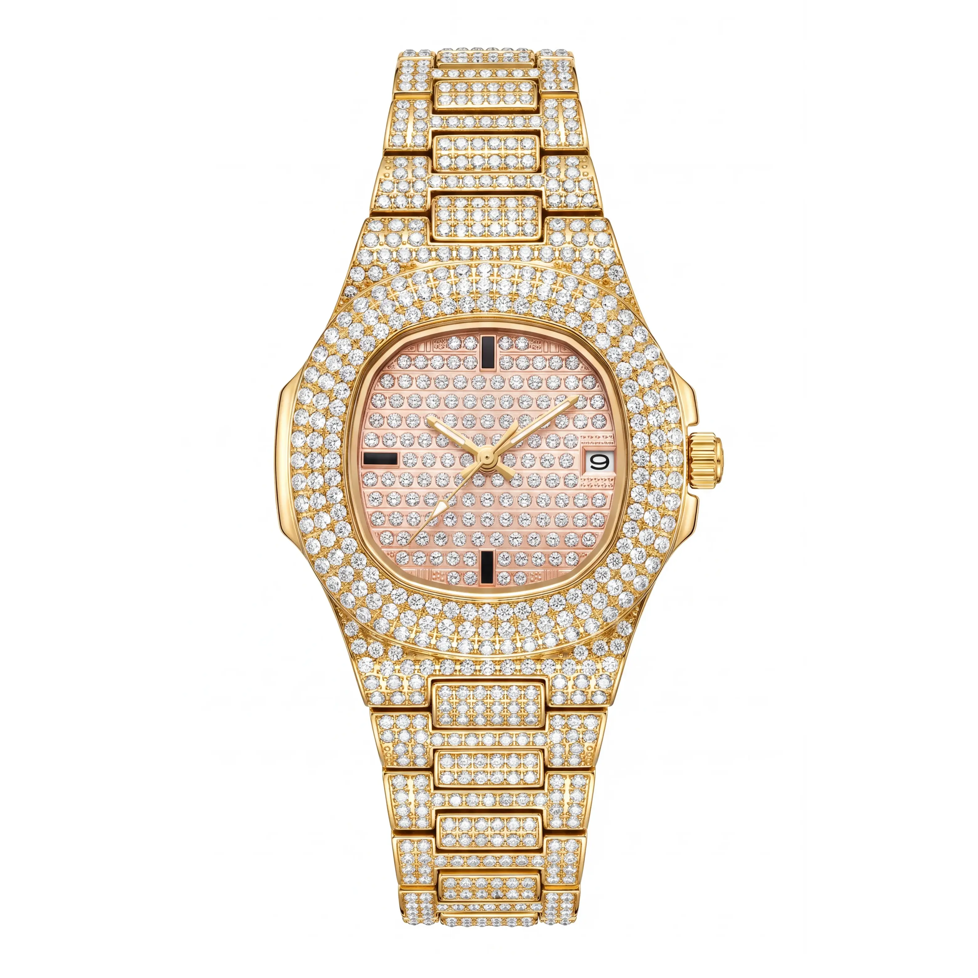 【ING】Women's statement watch fully embellished with rhinestones for parties and music events - KDW1515