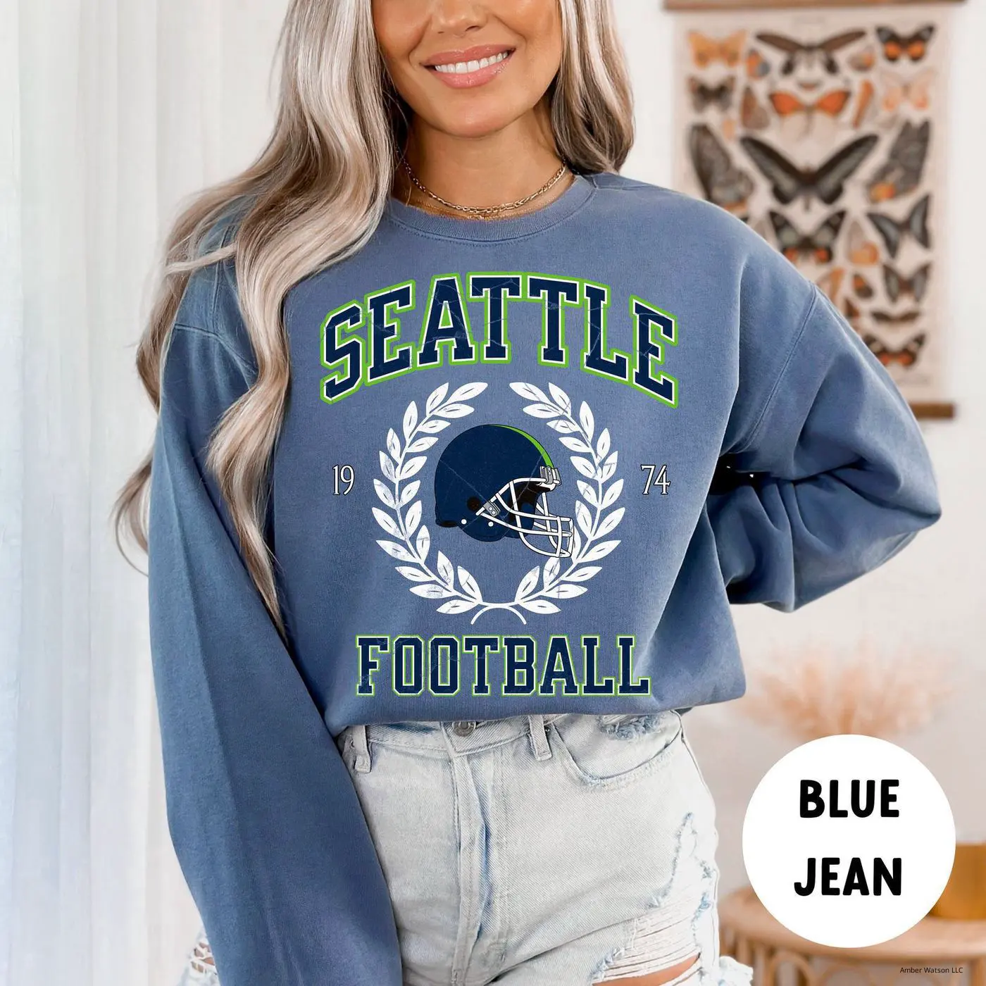 Comfort Colors Seattle Football Sweatshirt, Seahawks Sweatshirt, Vintage Seattle Football Crewneck, Seattle T-Shirt, Retro Seattle Football