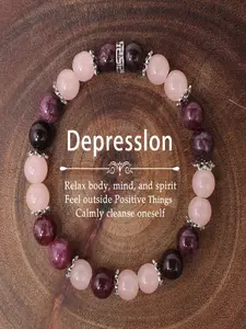 1pc Outdoor fall accesorios pink red garnet bracelets for husband Dating Gift Christmas bijoux unique natural stone birthstone bracelet January Birth Stone Beaded Bracelet