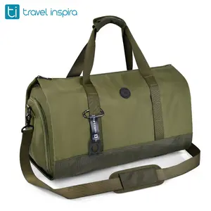 travel inspira greenish Convertible Garment Bag 2 in 1 Carry On Garment Duffle Weekender 45L with Extended Shoe Compartment, Water-Resistant Nylon, Hanging Hook for Travel Business Men, TikTokShopSpringGlowUp