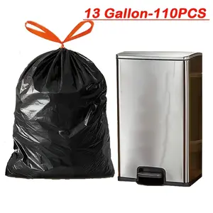 13Gallon -110pcs -60*80 Tall Kitchen Drawstring Garbage Bags, Durable Drawstring Enclosure, Perfect For Kitchen, Office, Home, Trash Cans, Bathroom, Durable & Easy To Carry, Easter & Party Essential