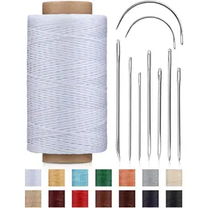 218 Yards Upholstery Thread, Waxed Leather Thread, Heavy Duty Sewing Kit with Upholstery , Wax String for Hand Sewing Repair Carpet Sofa Carseat Canvas (White)