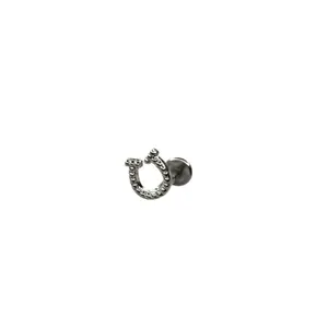 16G Horseshow Flatback Cartilage Ear Piercing