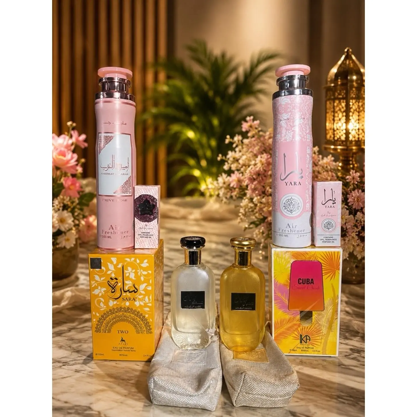 Yara Al Fawri Pink Perfume Set with Cura & KO Fragrances for a Luxurious Aromatic Experience