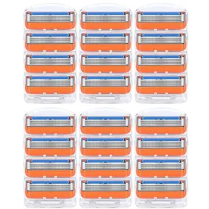 24-Pack Men's Universal Razor Blades, Five Layer Manual Shaving Razor Blades Compatible with Geely, 6 Sets of 24 Blades