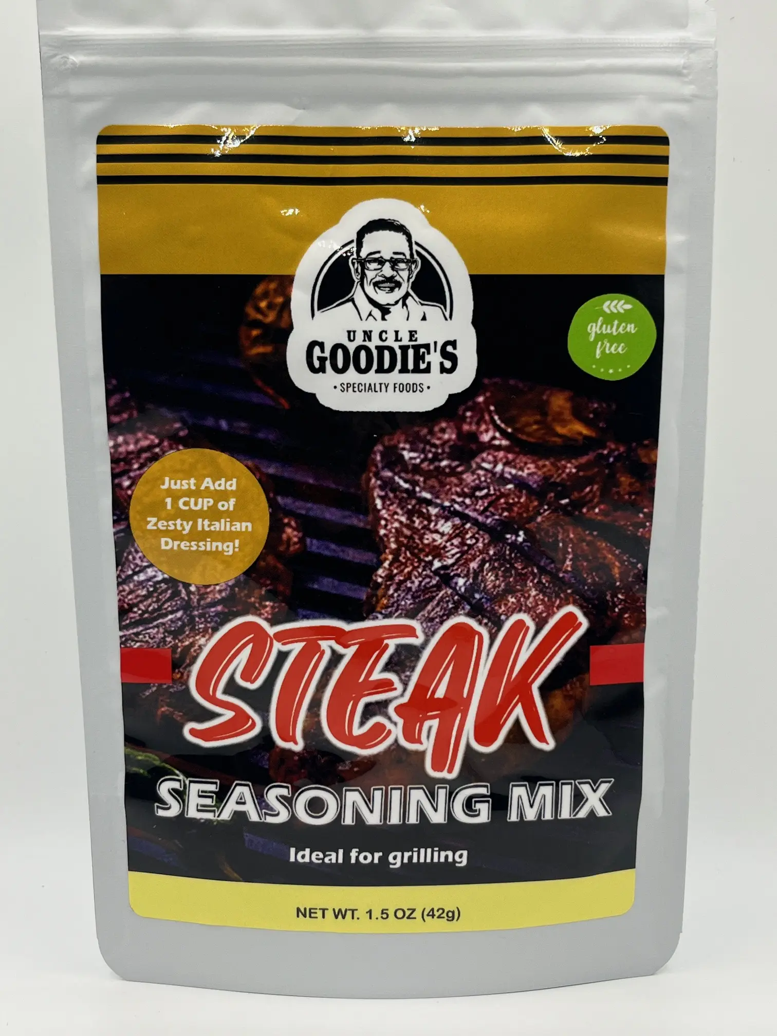 Uncle Goodie's Grilled Steak Seasoning Mix - Dry Seasoning for Ribeye, New York Strips, Filet Mignon, and More - Flavor