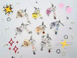 Kawaii bow skz kids inspired keychain, stray children's acrylic accessories jewelry, k-pop Y2K creative gifts
