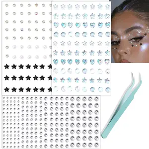 Face Gems Hair Gems, Self-Adhesive Face Jewels Eye Jewels Rhinestones DIY Face Gems Stick on, Hair Body Rhinestones Gems Crystals Pearls for Face Eyes Makeup Body, Crafts