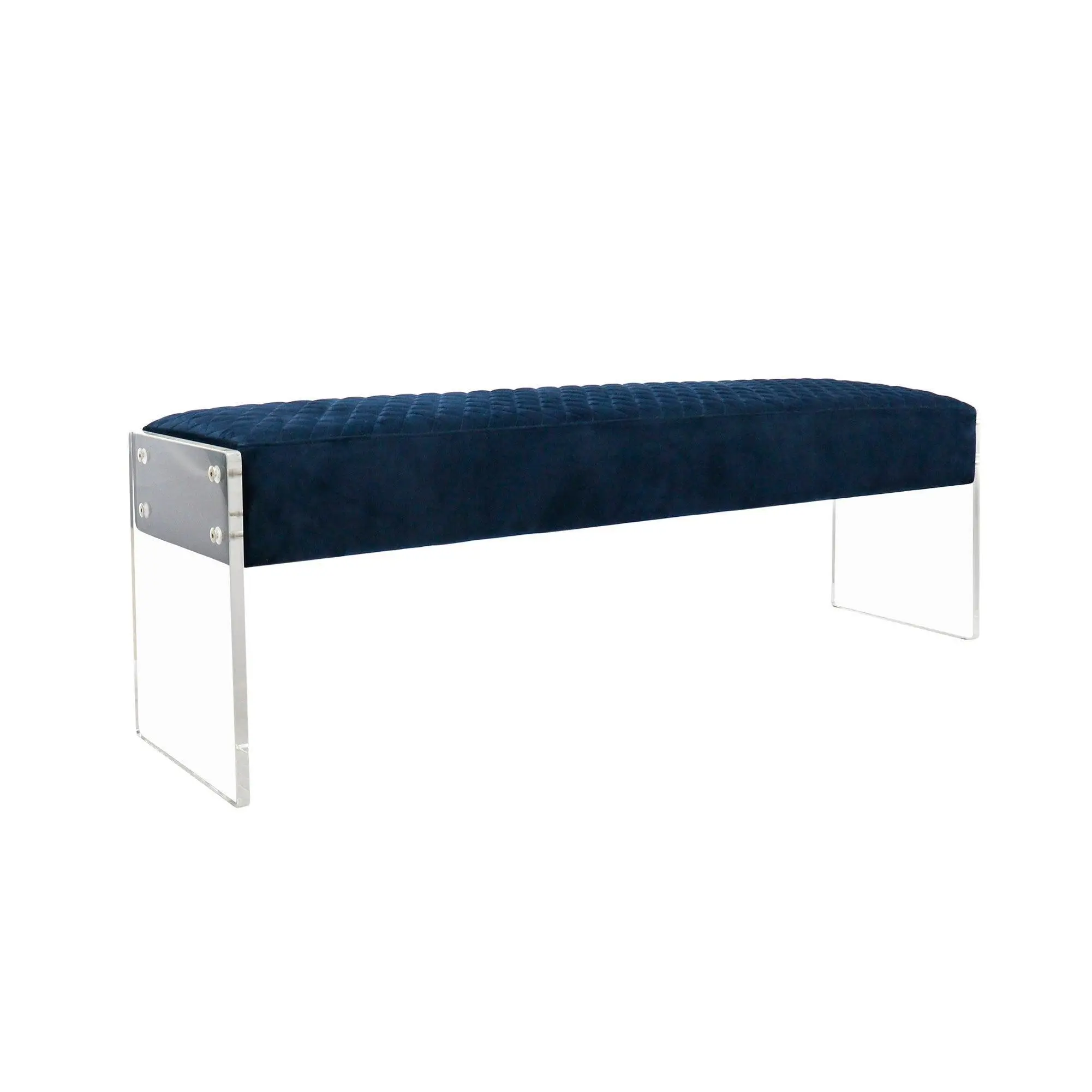 Canvello Acrylic & Velvet Bench, Navy