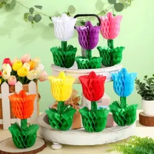 12 Piece Tulip Desktop Decor Set, Valentine's Day Tulip Decoration, Party Tableware, Home Office Holiday Essentials, 2026 Trending Item