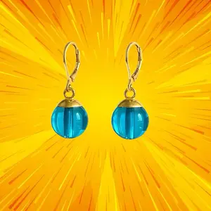 Light Blue Potara Earrings, plastic cap, anime earrings for men Dragon Show Accessory