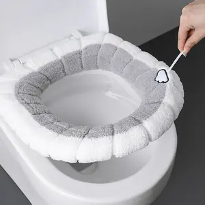 1pc Thick Plush O-Shaped Toilet Seat Cover with Removable Layer - Soft, Comfortable, and Easy to Clean Bathroom Accessory, Toilet Seat Cushion