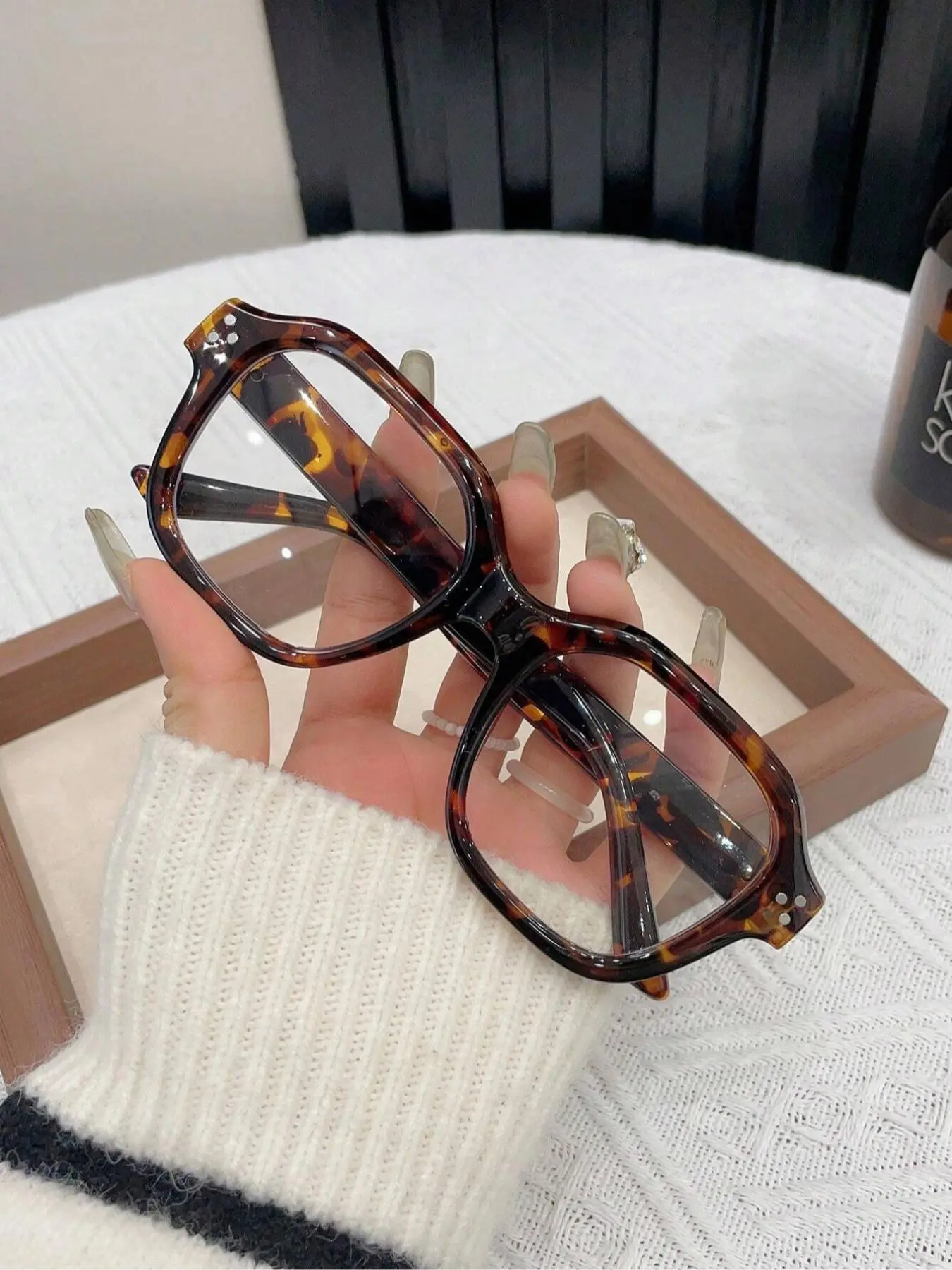 Simple Tortoise Pattern Frame Eyeglasses, Leopard Pattern Eyeglasses, Trendy Casual Eyeglasses for Women & Men, Fashion Eyeglasses for Work, Daily Clothing Decor, Perfect for Student Daily Use, Anti Blue Glasses