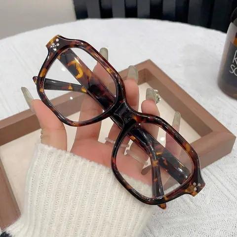 Simple Tortoise Pattern Frame Eyeglasses, Leopard Pattern Eyeglasses, Trendy Casual Eyeglasses for Women & Men, Fashion Eyeglasses for Work, Daily Clothing Decor, Perfect for Student Daily Use, Anti Blue Glasses, Fashion Accessory Eyewear