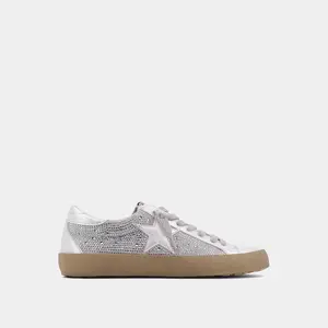 PAULA Sneaker - Vintage & Modern Style with Glitter & Crystal Details, Round Toe, Sturdy Sole, Faux Leather & Suede, Comfortable & Durable