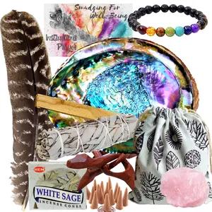 Smudge Kit Spiritual Energy Cleansing 10 Piece Complete Starter Gift Set