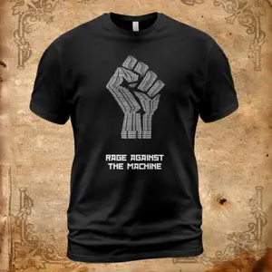 Vintage Rage Against The Machine Band Hand Up T-Shirt Black