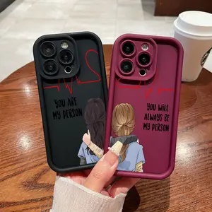 A Stylish, Protective Smartphone Case Featuring Cartoon Girls Bff Best Friends Forever Couple Pattern, Suitable for iPhone 17 ProMax/17/17 Pro/16/16 Pro/16 ProMax/15/15 Pro/15ProMax/14/14Plus/14Pro/14 ProMax/11 Soft Cover, Gifts for Men and Women