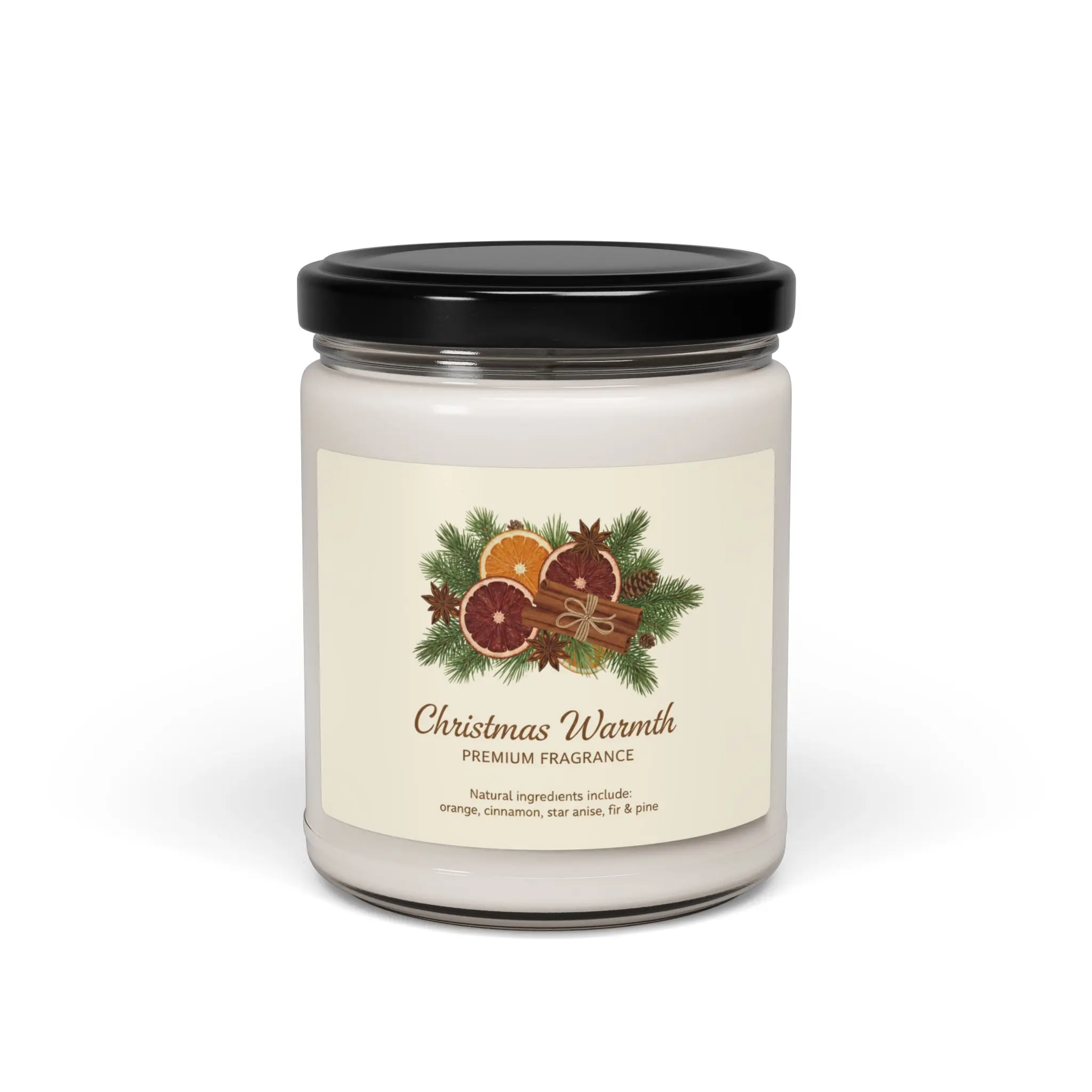 Christmas Warmth Soy Candle | Orange, Cinnamon & Pine Jar
