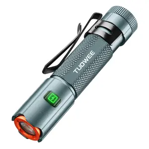 Small Flashlight USB C Rechargeable, 8.7cm Ultra-Compact LED Torch, 6 Lighting Modes, Strong Magnet & Clip, Lightweight Edc for Outdoor & Home