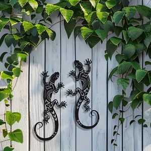 Gecko Design Wall Art, Decorative Artwork, Iron Crafted Metal Wall Decor, Wall Hanging Decor for Home Garden Yard, Home Decor, Room Decor