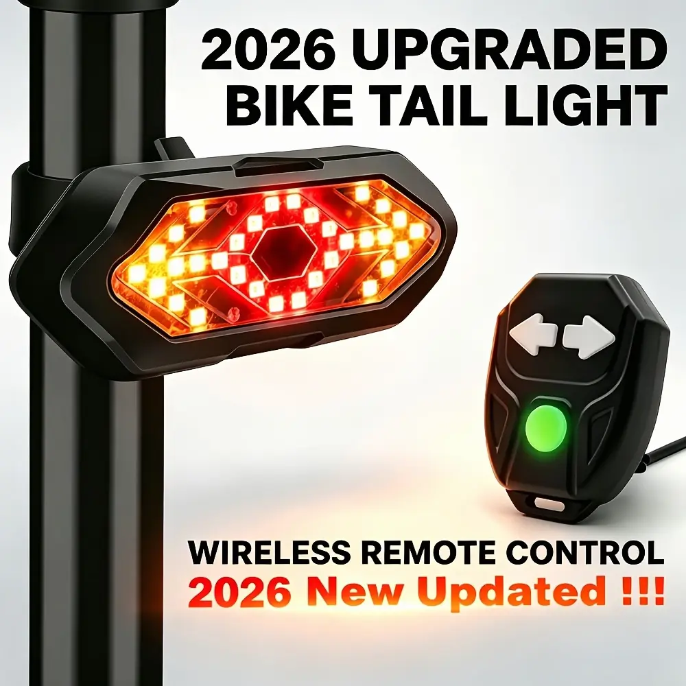 [High Visibility] Bike Tail Light with Turn Signals USB Rechargeable 5 Modes 120 Lumens Bright LED Bike Safety Rear Light for Adults Kids Men Women Road Mountain Cycling Safety Taillight Additions | Wireless Remote Control, Without Battery