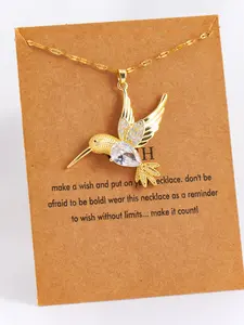 Bird Design Pendant Necklace with Box & Greeting Card, Elegant Stainless Steel Jewelry for Women & Girls, Trendy All-match & Exquisite Jewelry for Birthday Gift