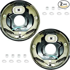 Electric Brake Assembly 10" x 2-1/4" for 2300-3500 lbs Trailer Axle 5 Bolt on 4.5 Drum Hub,Spindle Brake Kit with 4 Holes for Right&Left Side Replacement, Dexter Type Accessories.