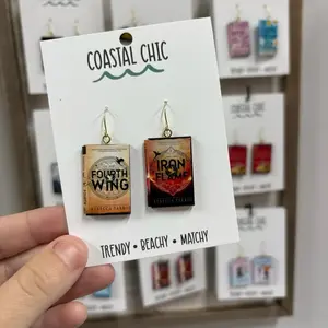 Mini Book Earrings | Iron Flame | Fourth Wing | Romance | Fantasy